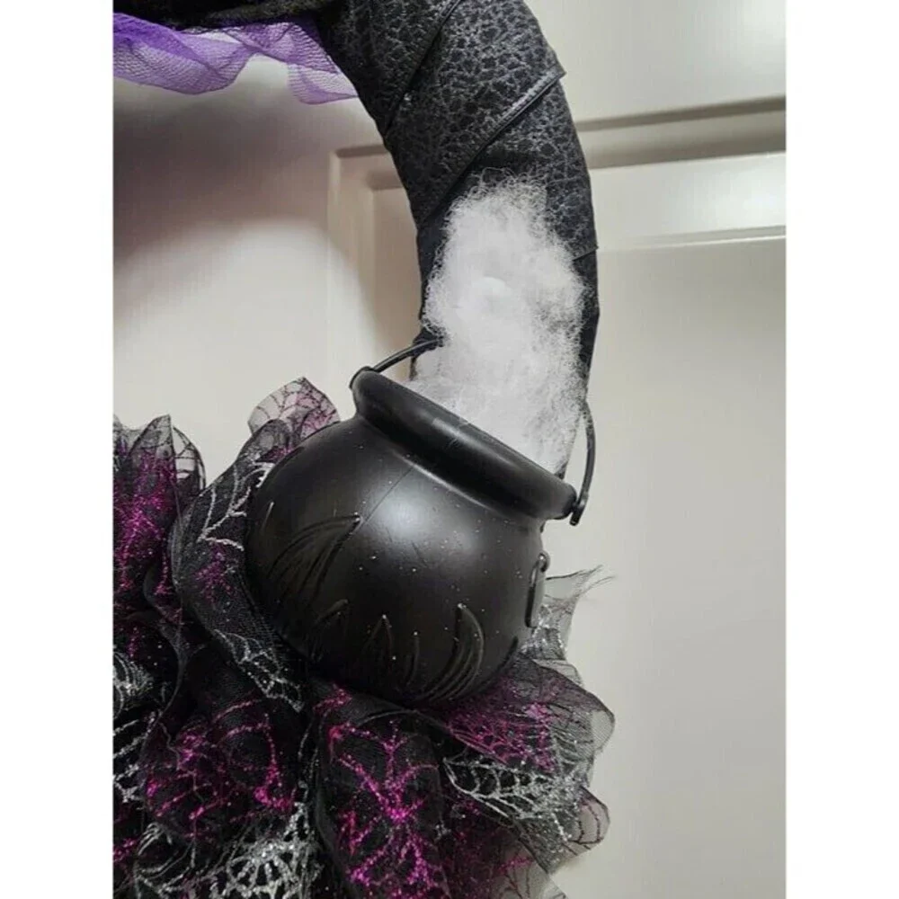 Handmade Witch Halloween Wreath-New